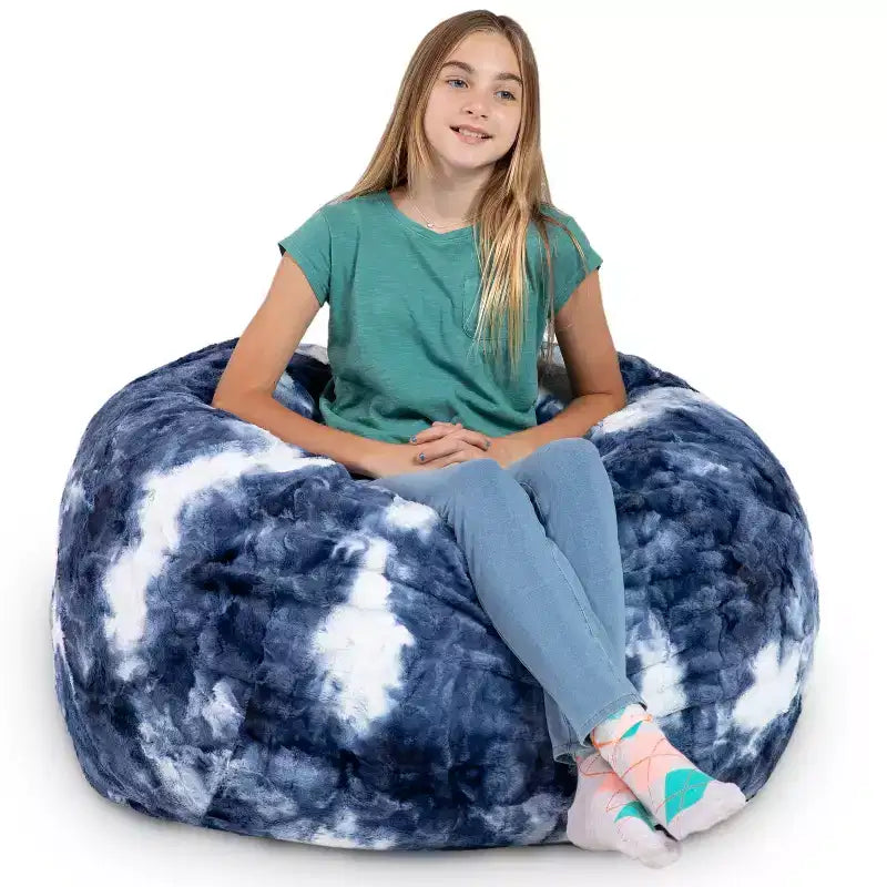 Poltrona Sacco Jaxx Saxx da 90 cm - Pelliccia Sintetica - Colori Divertenti