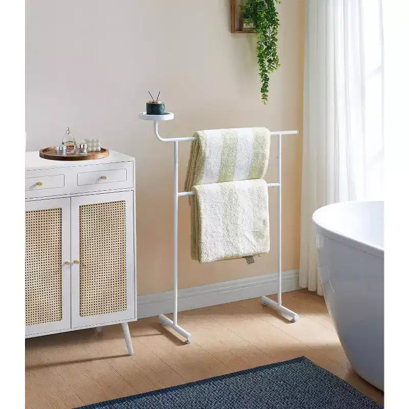 Kings Brand Furniture Servomuto Appendiabiti con Aste, Vassoi portaoggetti e Appendiabiti, Organizzatore Autoportante per Camere da Letto e Ingressi