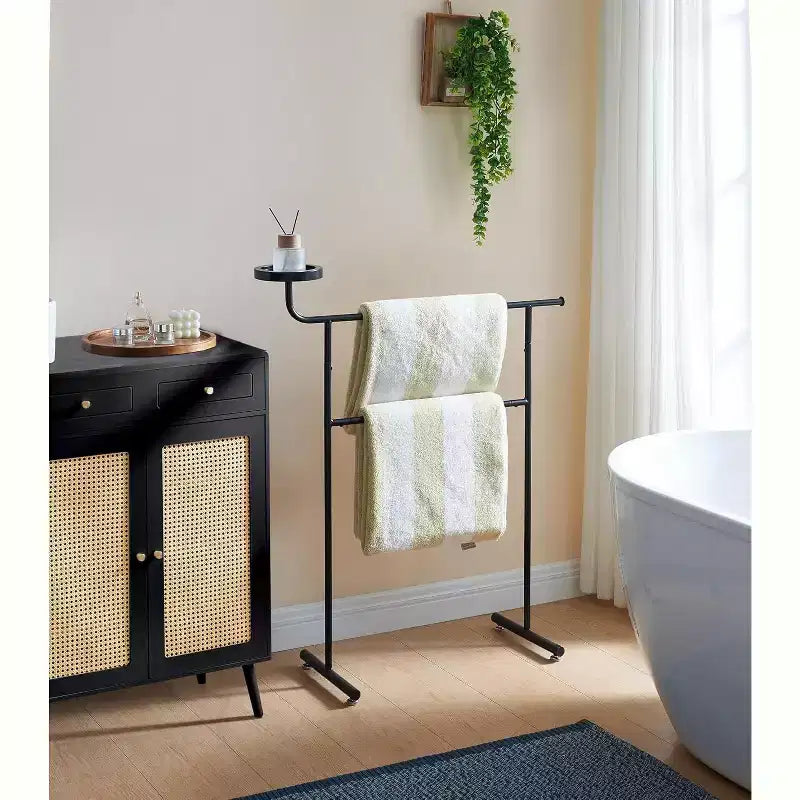 Kings Brand Furniture Servomuto Appendiabiti con Aste, Vassoi portaoggetti e Appendiabiti, Organizzatore Autoportante per Camere da Letto e Ingressi