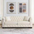 77-Inch Modern Chesterfield Velvet Sofa, 3-Seater Sofa, Upholstered Tufted Backrests with Nailhead Arms and 2 Cushions for Living Room