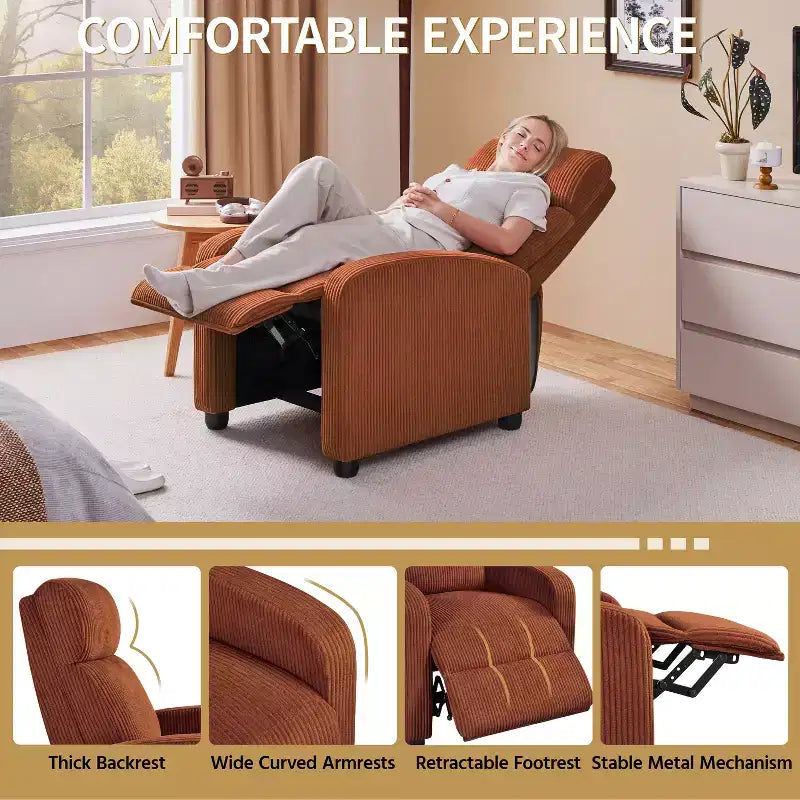 Yaheetech Set di 2 Poltrone Reclinabili Moderne con Molle Insacchettate per Soggiorno, Camera da Letto, Home Theater