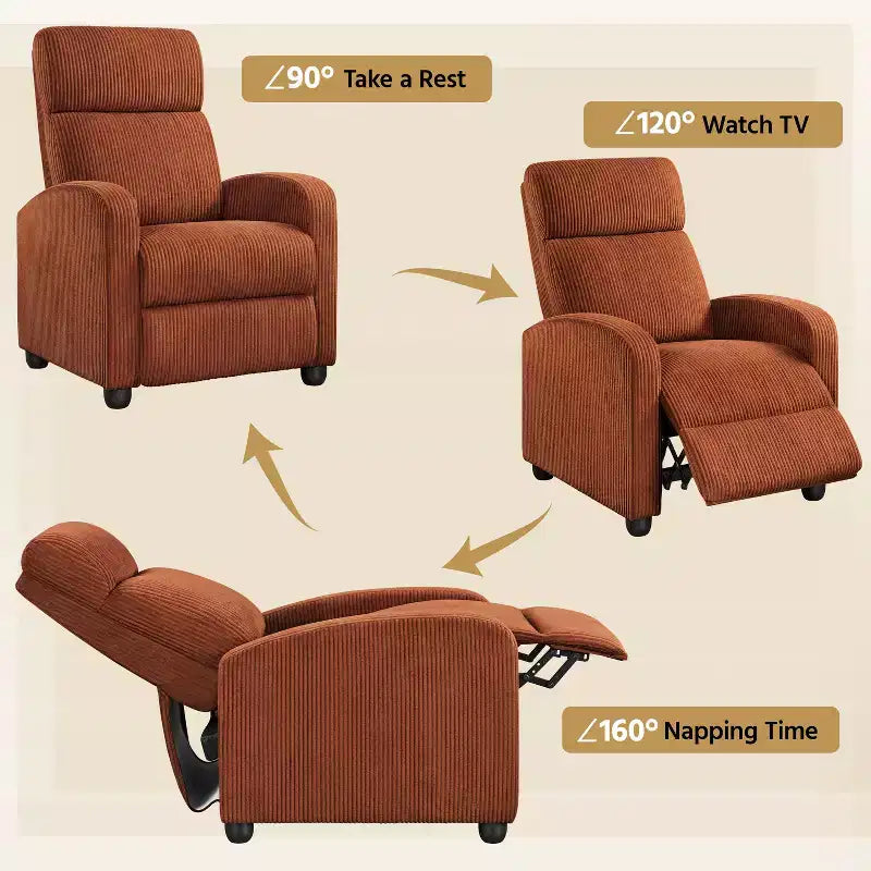 Yaheetech Set di 2 Poltrone Reclinabili Moderne con Molle Insacchettate per Soggiorno, Camera da Letto, Home Theater
