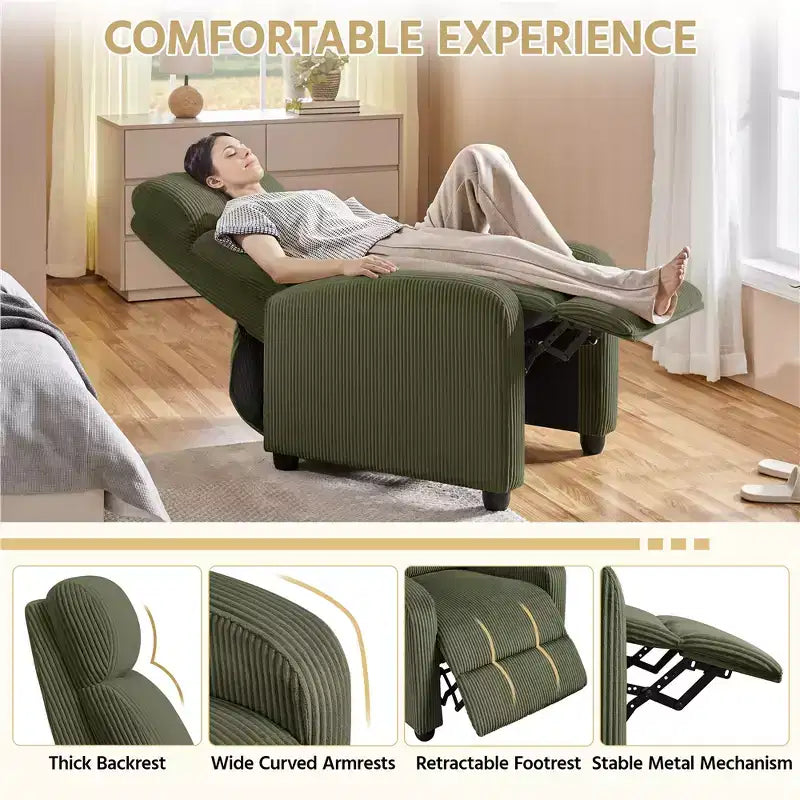 Yaheetech Set di 2 Poltrone Reclinabili Moderne con Molle Insacchettate per Soggiorno, Camera da Letto, Home Theater