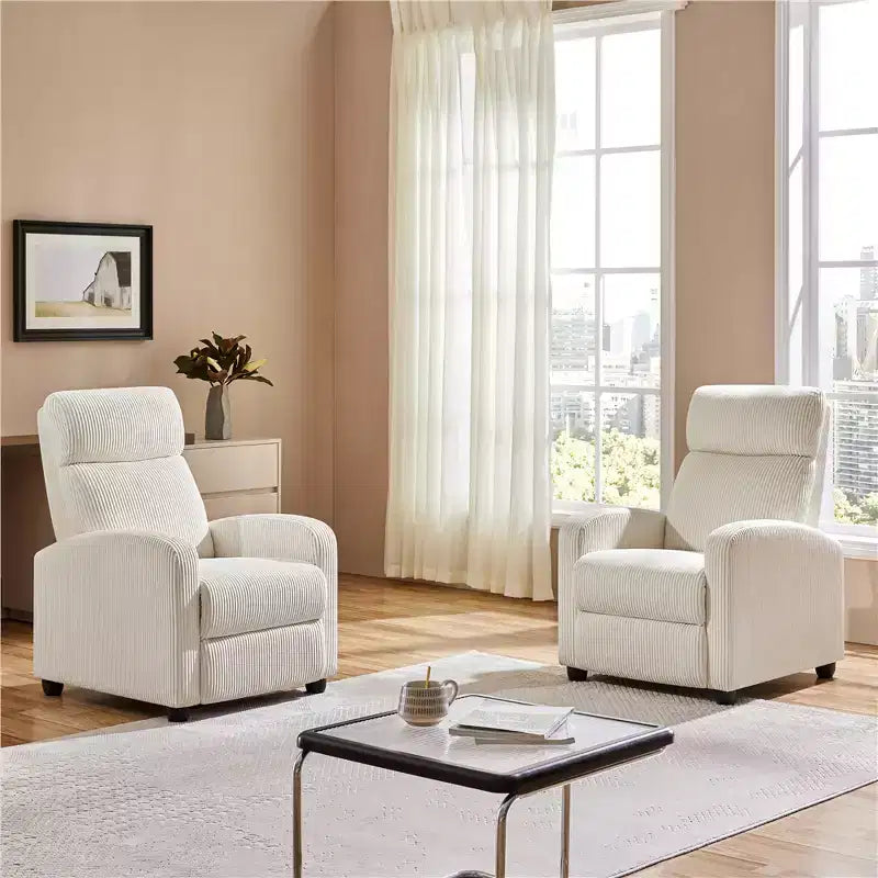Yaheetech Set di 2 Poltrone Reclinabili Moderne con Molle Insacchettate per Soggiorno, Camera da Letto, Home Theater