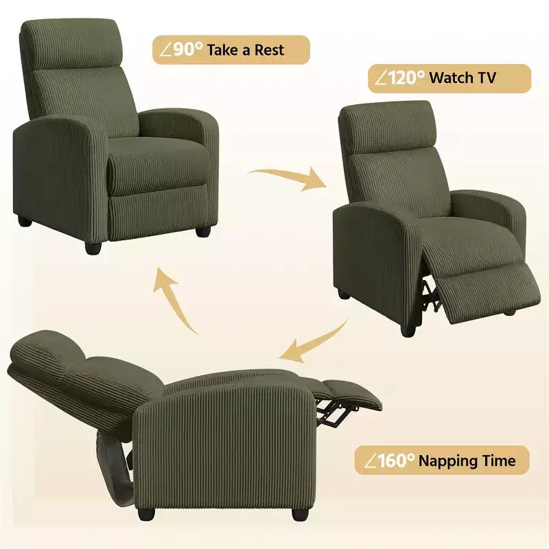Yaheetech Set di 2 Poltrone Reclinabili Moderne con Molle Insacchettate per Soggiorno, Camera da Letto, Home Theater