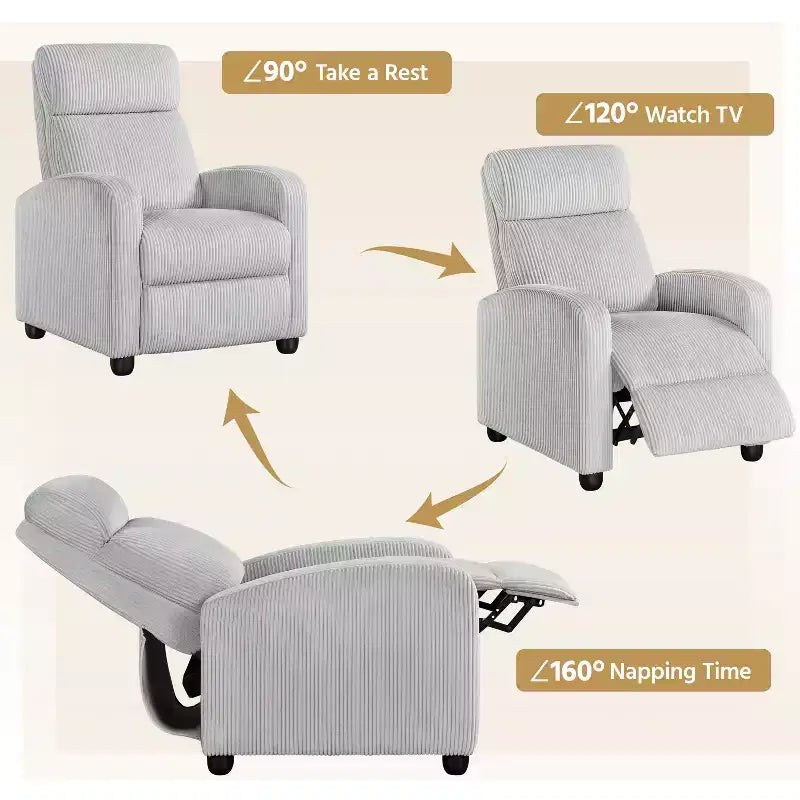 Yaheetech Set di 2 Poltrone Reclinabili Moderne con Molle Insacchettate per Soggiorno, Camera da Letto, Home Theater