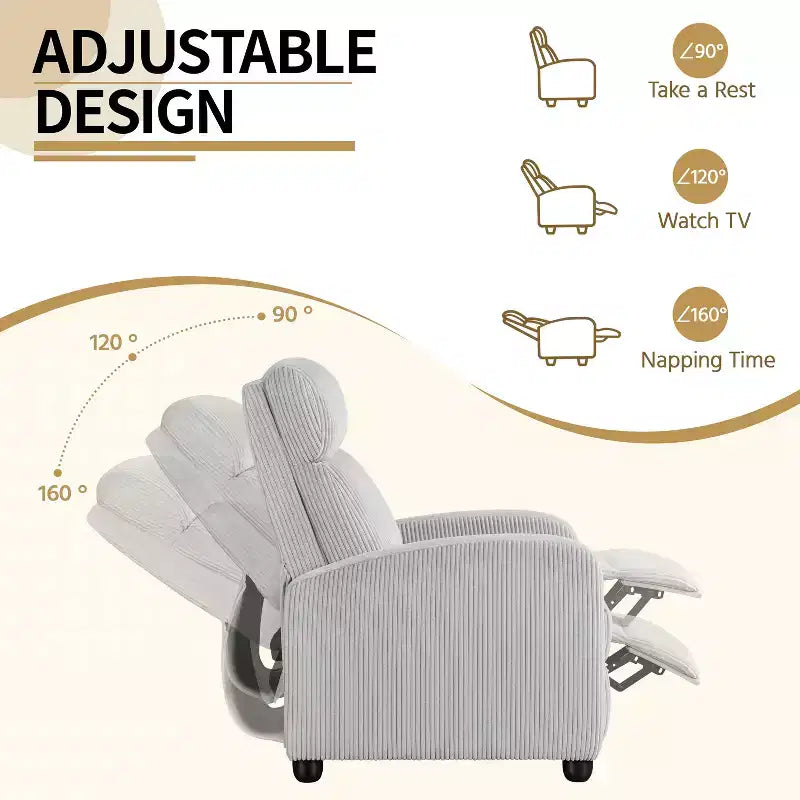 Yaheetech Set di 2 Poltrone Reclinabili Moderne con Molle Insacchettate per Soggiorno, Camera da Letto, Home Theater