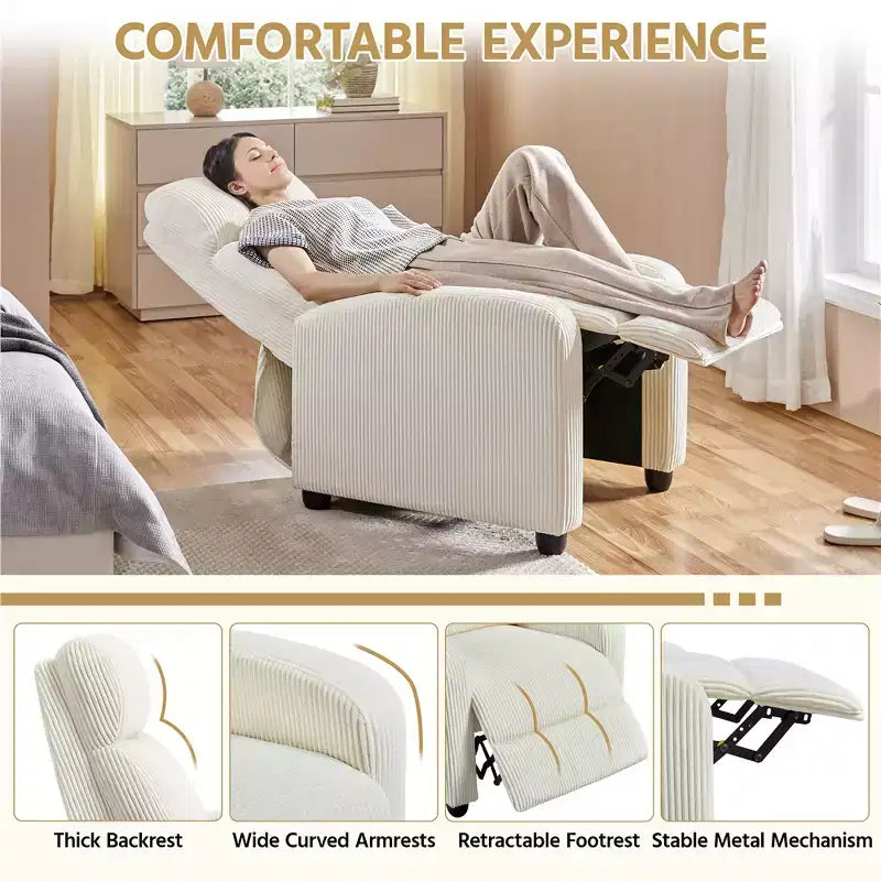 Yaheetech Set di 2 Poltrone Reclinabili Moderne con Molle Insacchettate per Soggiorno, Camera da Letto, Home Theater