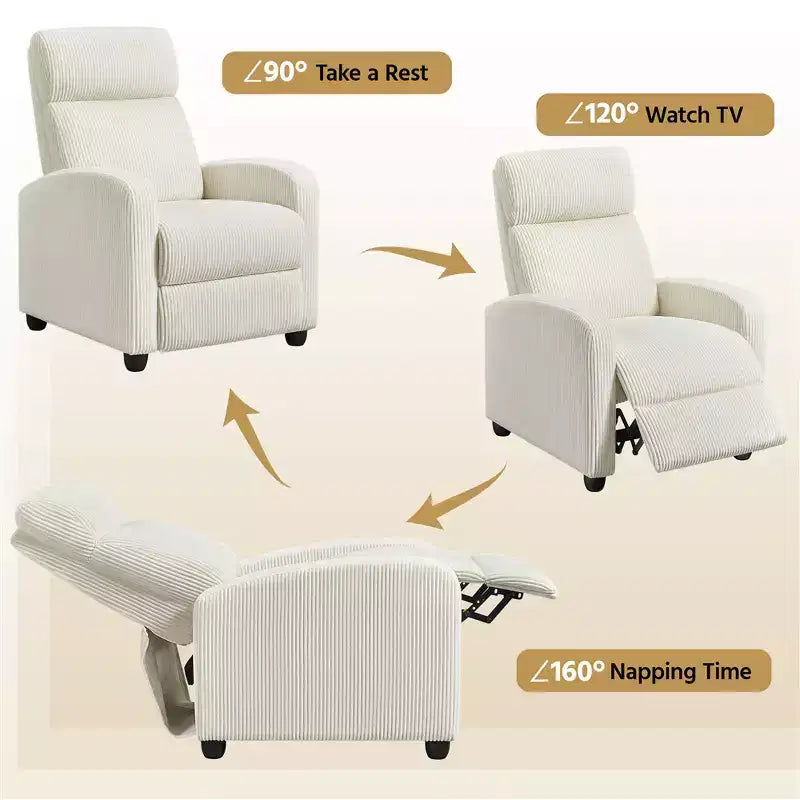 Yaheetech Set di 2 Poltrone Reclinabili Moderne con Molle Insacchettate per Soggiorno, Camera da Letto, Home Theater