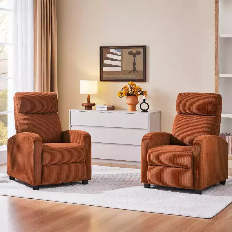 Yaheetech Set di 2 Poltrone Reclinabili Moderne con Molle Insacchettate per Soggiorno, Camera da Letto, Home Theater