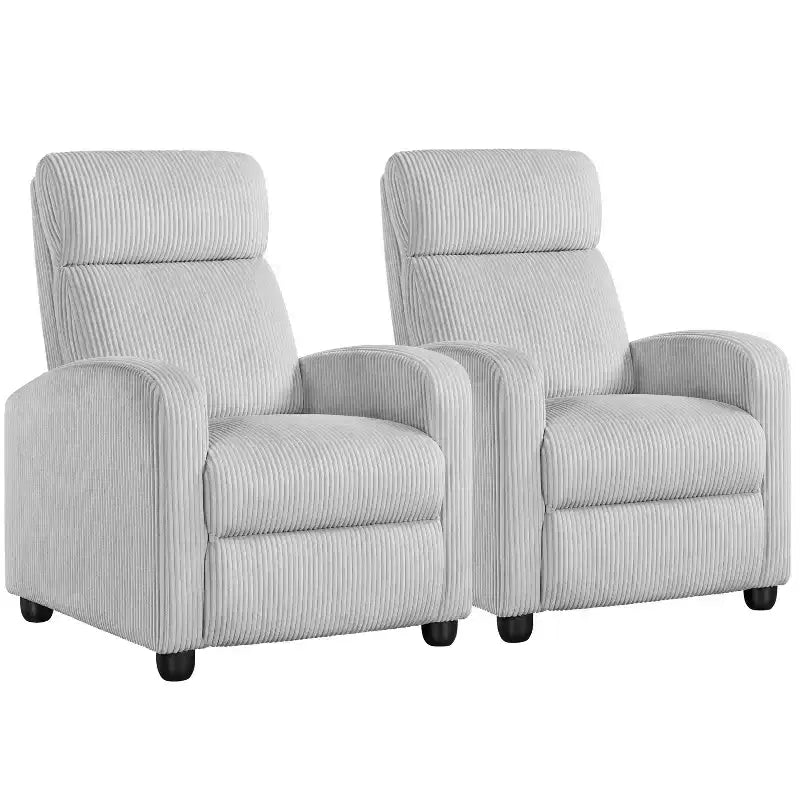 Yaheetech Set di 2 Poltrone Reclinabili Moderne con Molle Insacchettate per Soggiorno, Camera da Letto, Home Theater