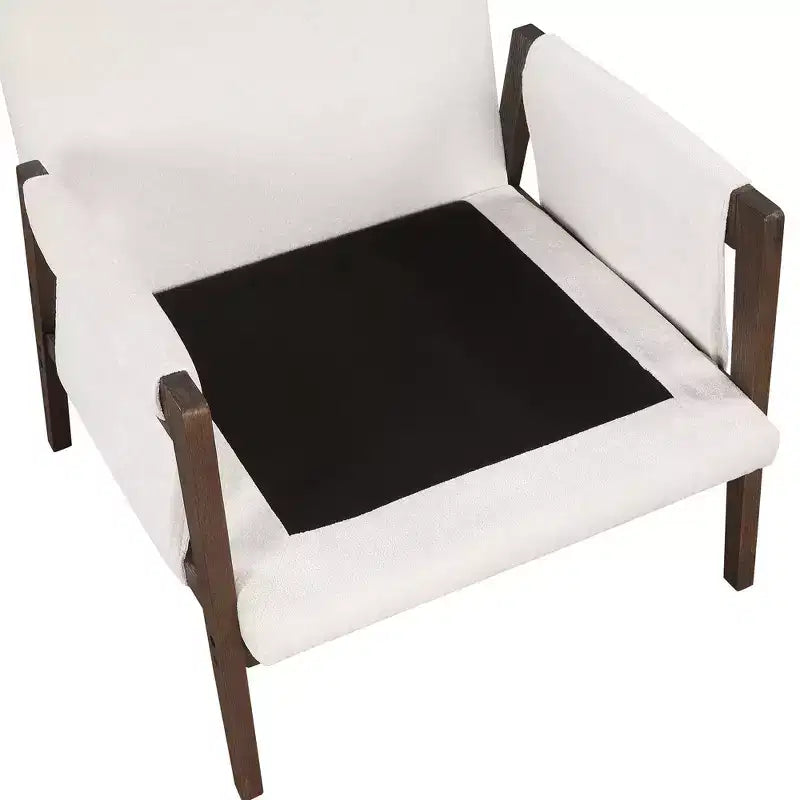 Okak Poltrona moderna in velluto Sedia da soggiorno imbottita Stile metà secolo con gambe in legno di gomma per sala lettura camera da letto