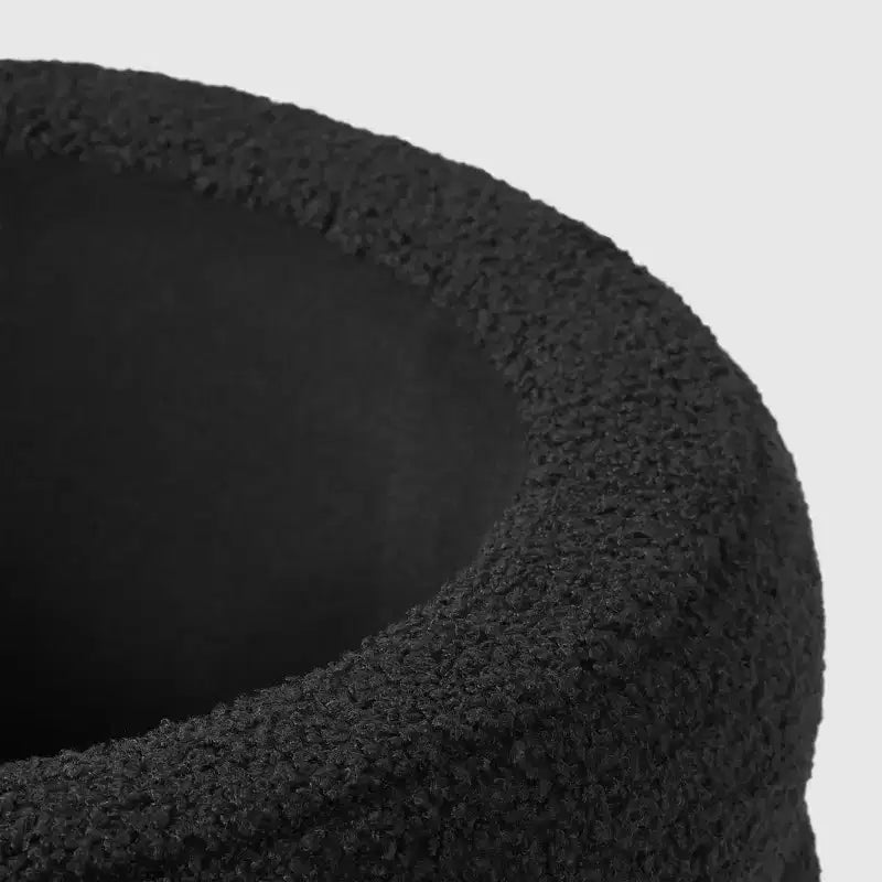Poltrona d'accento girevole a botte moderna di metà secolo WestinTrends Alexandria in finto montone con pouf contenitore