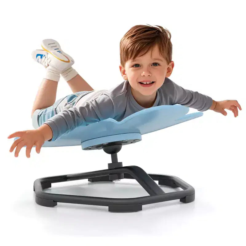 Sedia girevole sensoriale Costway per bambini con base metallica antiscivolo per bambini autistici, da interno/esterno, colore blu/rosso a petalo