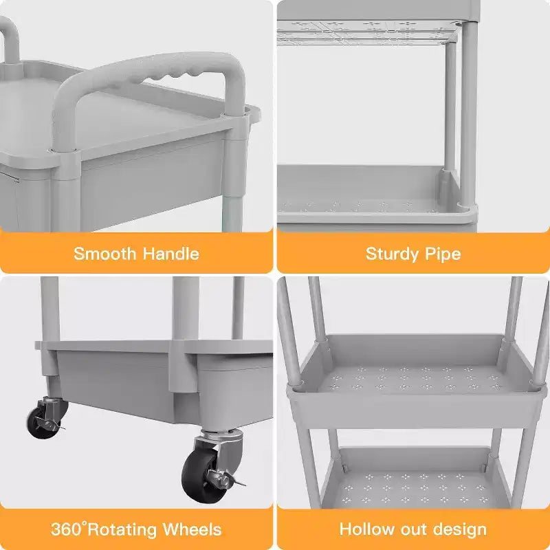 Carrello a 5 ripiani Tree City con cassetto, organizer mobile salvaspazio per cucina - Capacità 150 kg