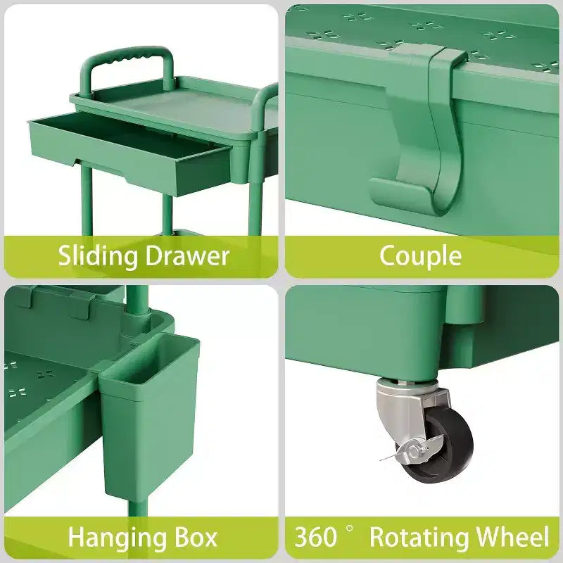 Carrello a 5 ripiani Tree City con cassetto, organizer mobile salvaspazio per cucina - Capacità 150 kg