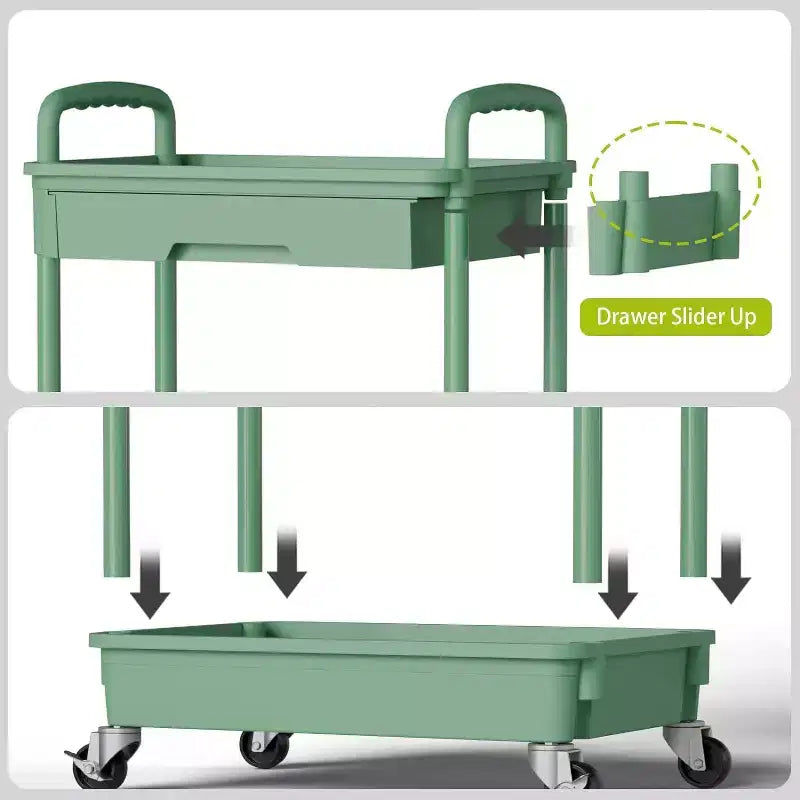 Carrello a 5 ripiani Tree City con cassetto, organizer mobile salvaspazio per cucina - Capacità 150 kg