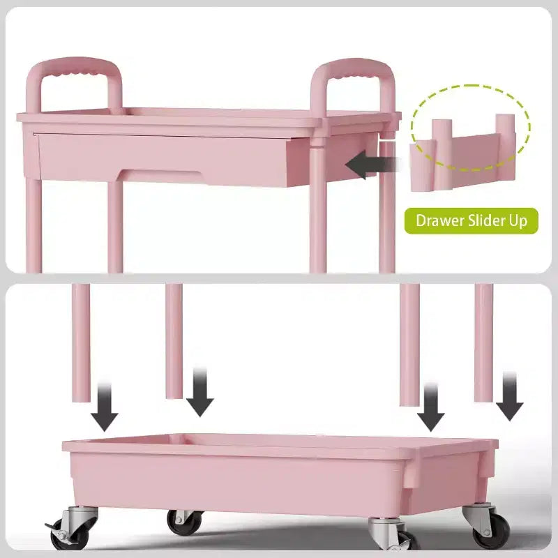 Carrello a 5 ripiani Tree City con cassetto, organizer mobile salvaspazio per cucina - Capacità 150 kg