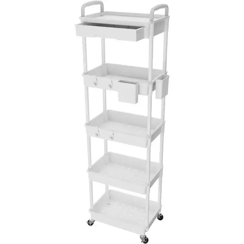 Carrello a 5 ripiani Tree City con cassetto, organizer mobile salvaspazio per cucina - Capacità 150 kg