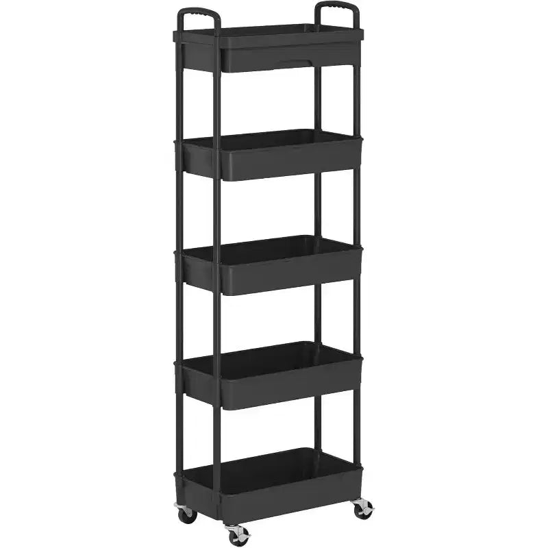 Carrello a 5 ripiani Tree City con cassetto, organizer mobile salvaspazio per cucina - Capacità 150 kg