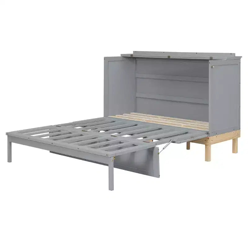 Letto a scomparsa Queen Size Merax con maniglie e gambe in legno massello di pino, elegante