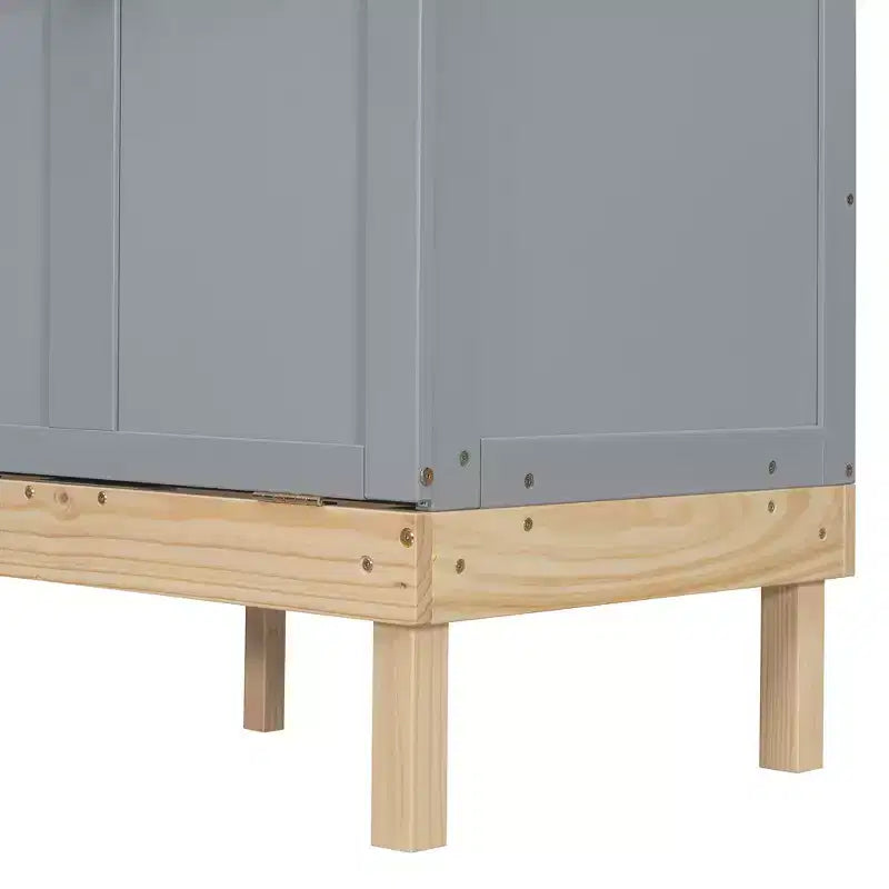 Letto a scomparsa Queen Size Merax con maniglie e gambe in legno massello di pino, elegante