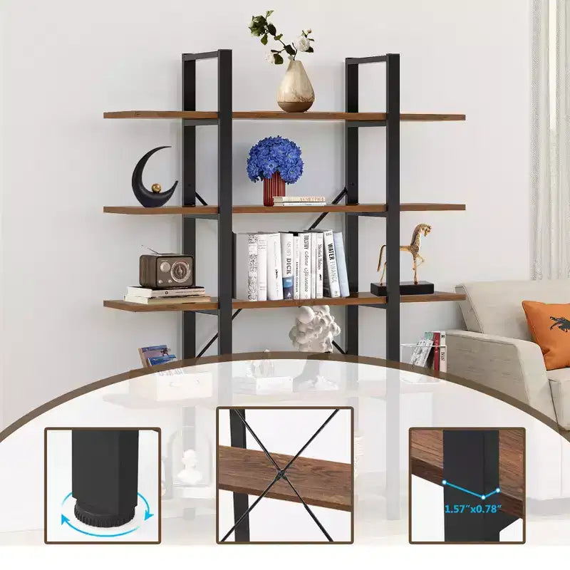 MAYEERTY 47 Long 5-Tier Bookshelf Scaffale a 5 Ripiani con Pannello E1 Ecologico Design Moderno e Aerodinamico