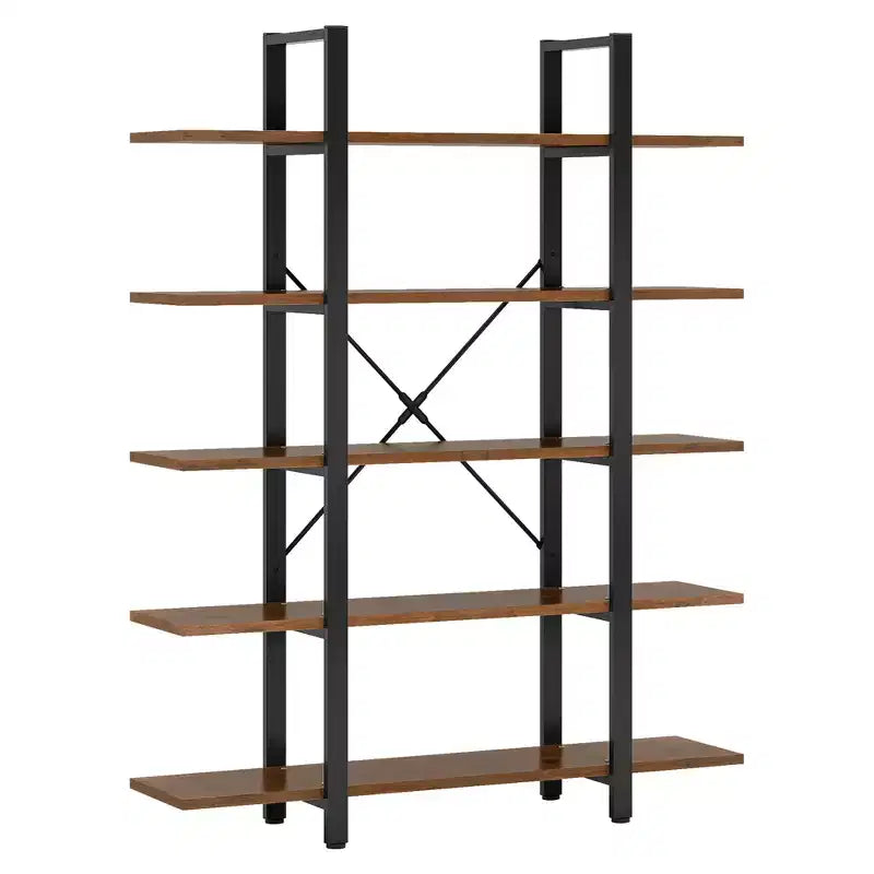 MAYEERTY 47 Long 5-Tier Bookshelf Scaffale a 5 Ripiani con Pannello E1 Ecologico Design Moderno e Aerodinamico