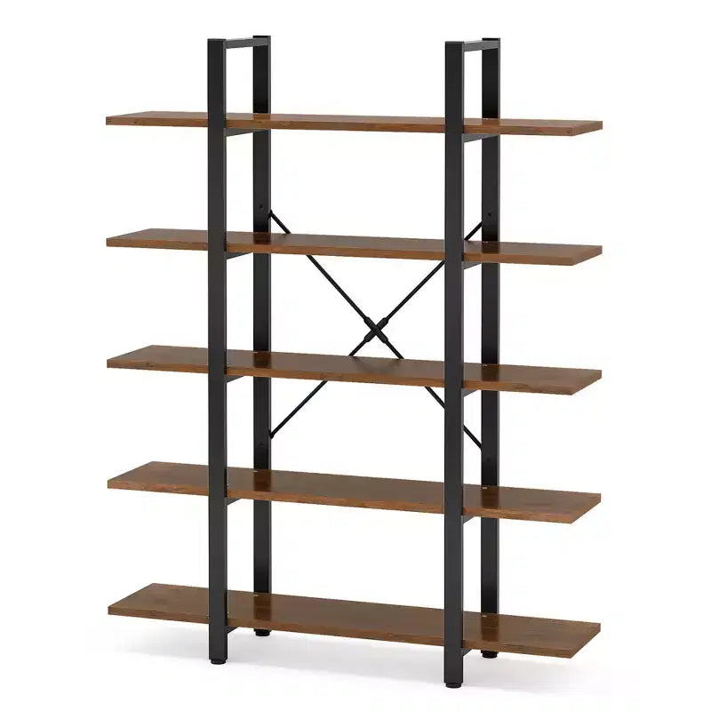 MAYEERTY 47 Long 5-Tier Bookshelf Scaffale a 5 Ripiani con Pannello E1 Ecologico Design Moderno e Aerodinamico
