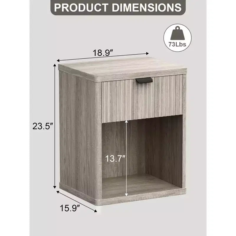 Dyonery Comodino Scandinavo Comodino con Cassetti a Scomparsa Mobile Contenitore Grande Comodino Moderno in Legno Stile Mid-Century