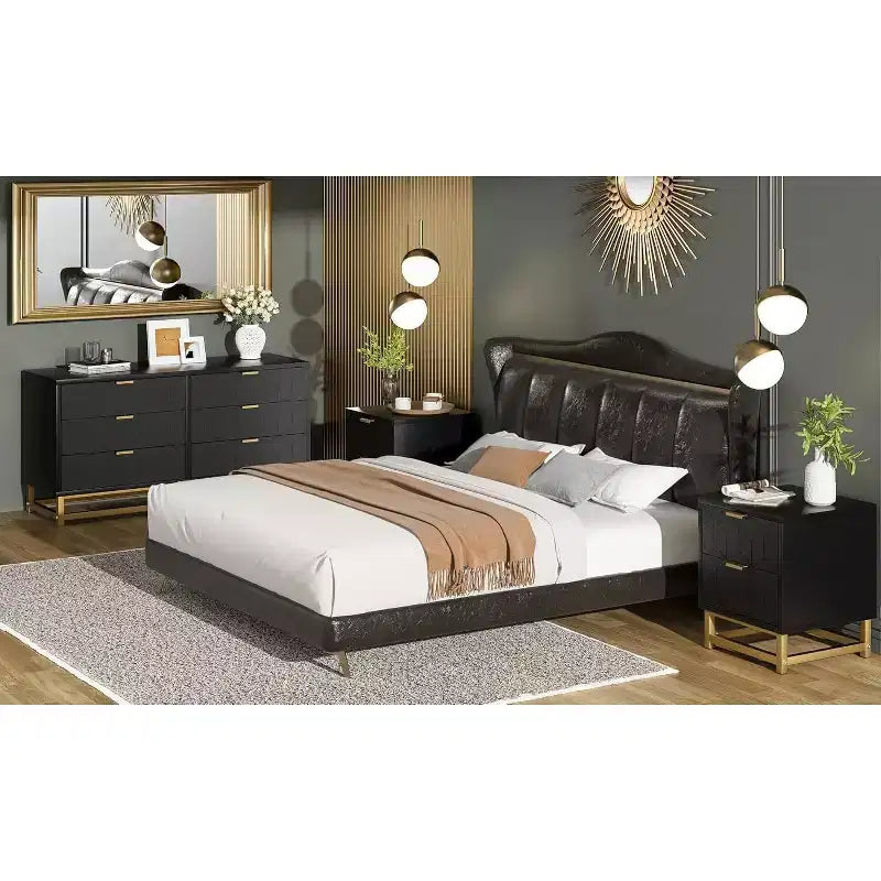 Comò a 2/3/4/5/6/7 cassetti con gambe in metallo, Cassettiera in legno con ampio spazio di archiviazione, Comodino moderno per camera da letto, soggiorno, corridoio
