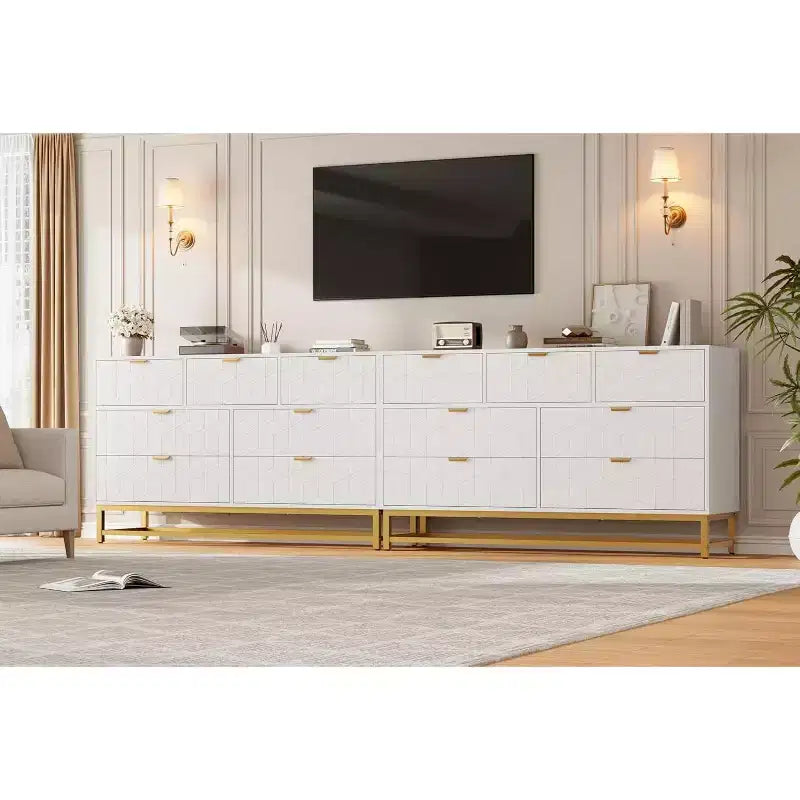 Comò a 2/3/4/5/6/7 cassetti con gambe in metallo, Cassettiera in legno con ampio spazio di archiviazione, Comodino moderno per camera da letto, soggiorno, corridoio