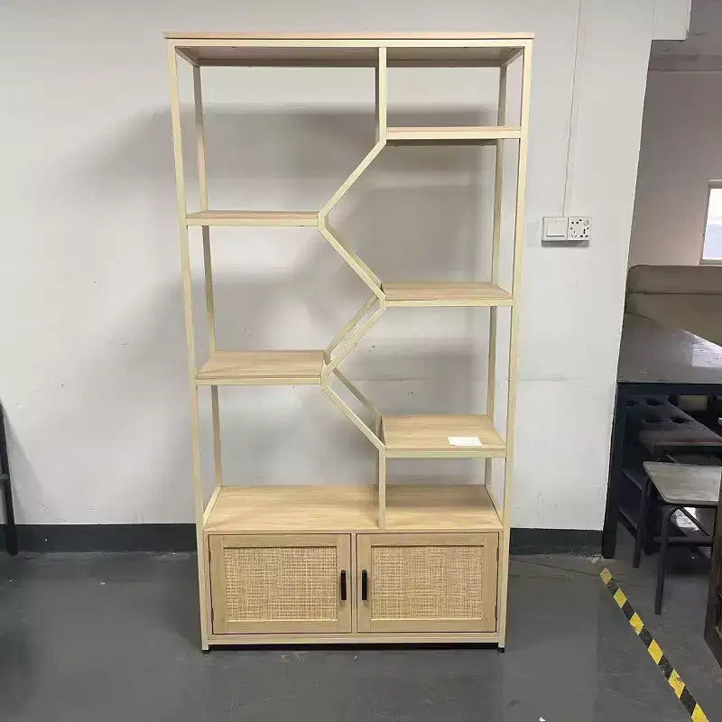 Libreria Moderna in Legno con Mobiletto e 7 Ripiani – Unità di Esposizione e Contenimento Alta 192 cm