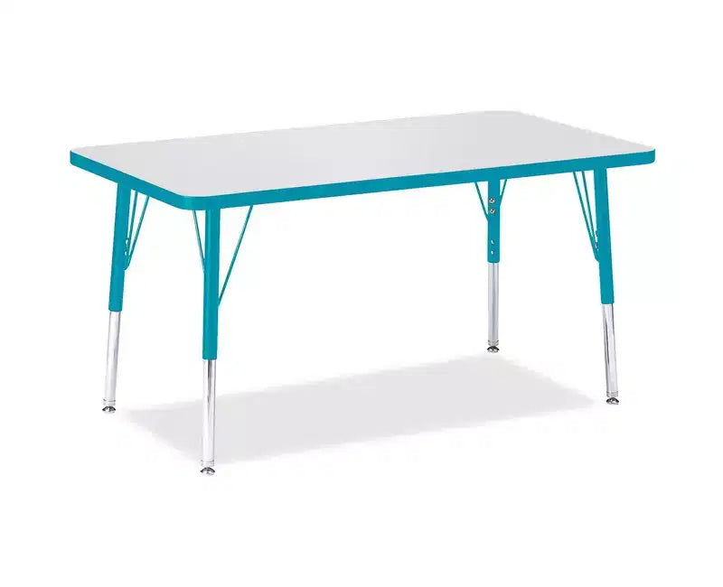 Jonti-Craft Berries Tavolo rettangolare con bordo colorato altezza elementare (24 x 36) in blu