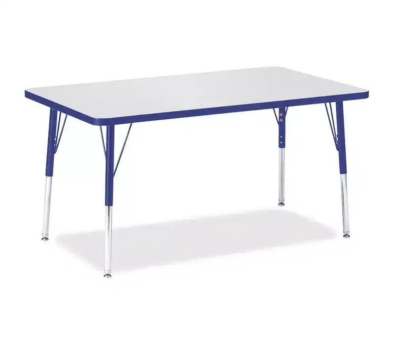 Jonti-Craft Berries Adult Height Color Edge Rectangle Table (30 x 48) in Blue