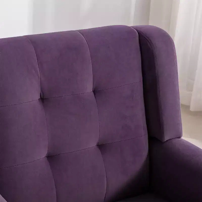 Poltrona moderna con bottoni Okak, poltrona da soggiorno imbottita con braccioli e gambe in legno nero, ergonomica per camera da letto