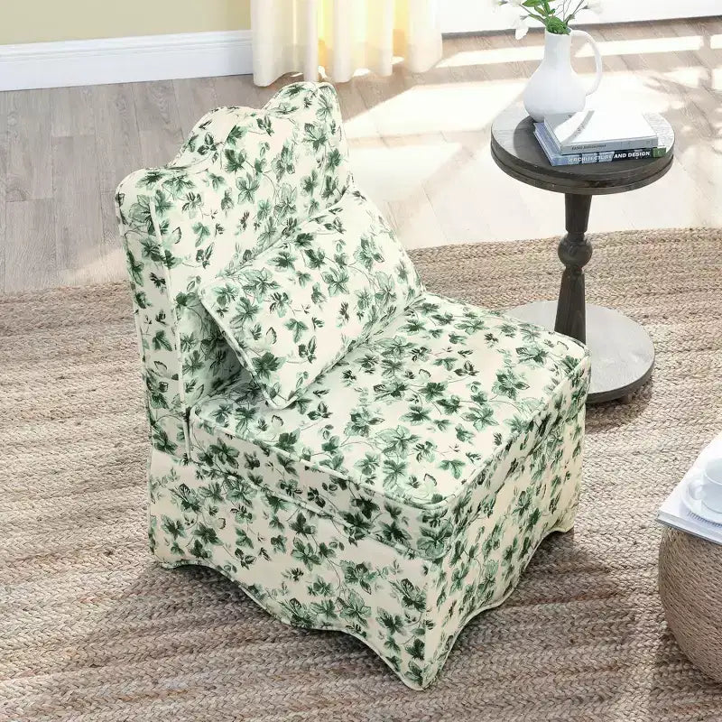 Sedia da pranzo accentata in flanella con cuscino morbido e cuscino abbinato – Sedia da salotto per camera da letto