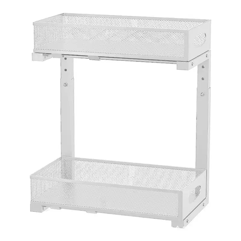 Organizzatore estraibile a 2 livelli per sottolavello – Cestello regolabile in altezza per mobile da cucina in acciaio al carbonio