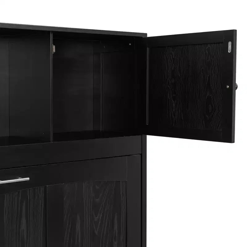Letto a scomparsa Merax Full-Size con dettagli a X e armadietti rustici