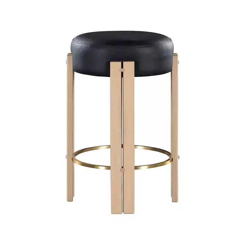 Meridian Furniture, Sgabello da bancone Harrison in pelle vegana nera