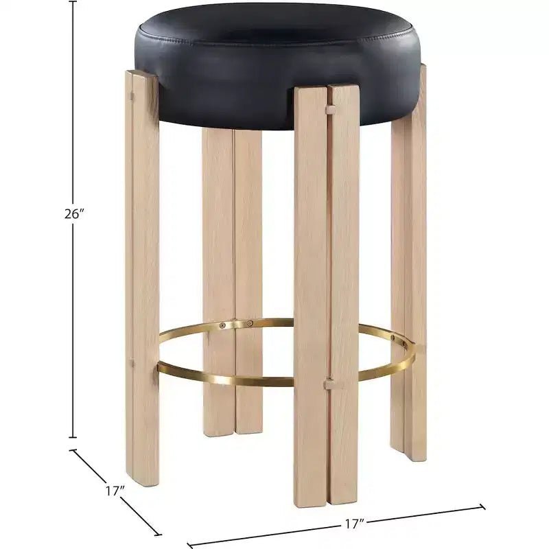 Meridian Furniture, Sgabello da bancone Harrison in pelle vegana nera