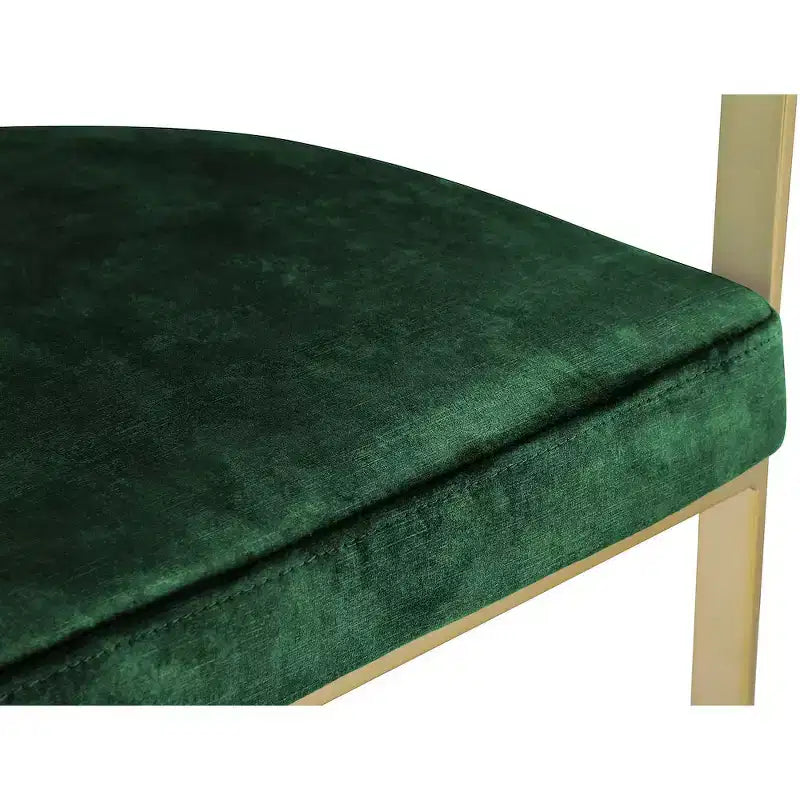 Meridian Furniture, Sgabello da bancone Marcello in velluto verde, set da 2