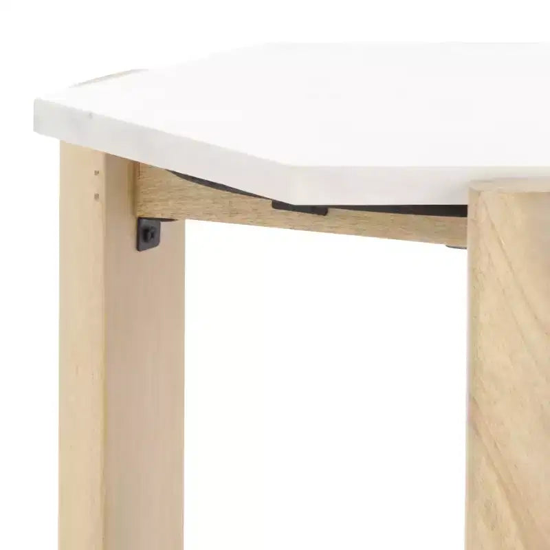 Tavolino in marmo Pisa - ACC3733A - Bianco/Naturale - Safavieh