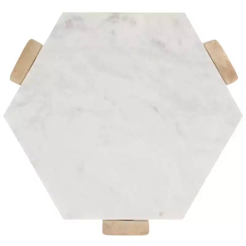 Tavolino in marmo Pisa - ACC3733A - Bianco/Naturale - Safavieh