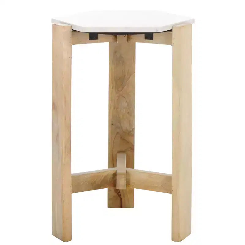 Tavolino in marmo Pisa - ACC3733A - Bianco/Naturale - Safavieh