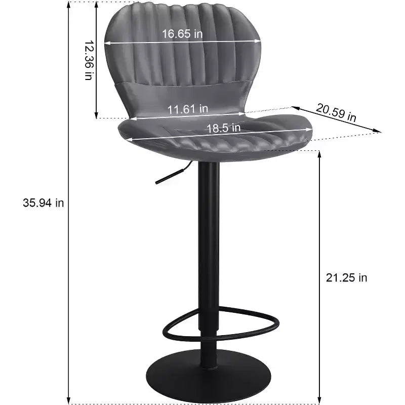 DobleePy Set di 4 Sgabelli da Bar Regolabili Girevoli, Sedie Moderne ad Altezza Contatore con Schienale Alto e Seduta Imbottita, Sgabelli per Isola Cucina Rivestiti