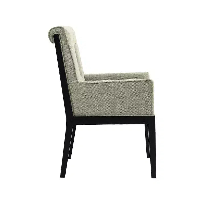 Meridian Furniture, sedia da pranzo con braccioli in tessuto testurizzato di lino Gwendolyn