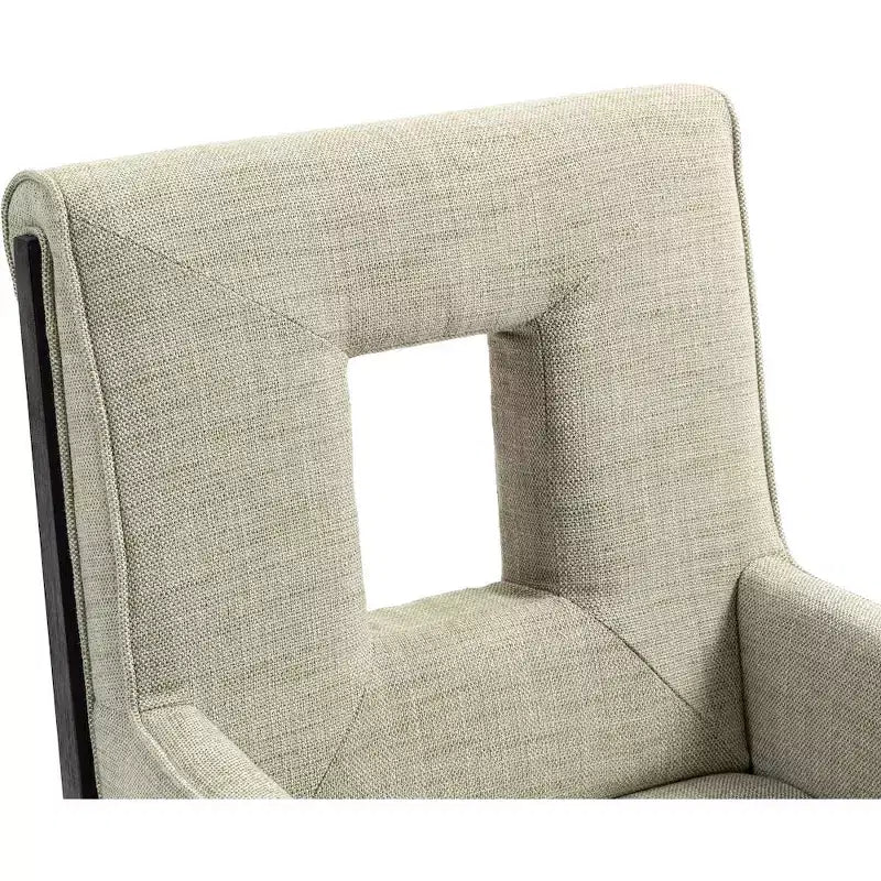 Meridian Furniture, sedia da pranzo con braccioli in tessuto testurizzato di lino Gwendolyn