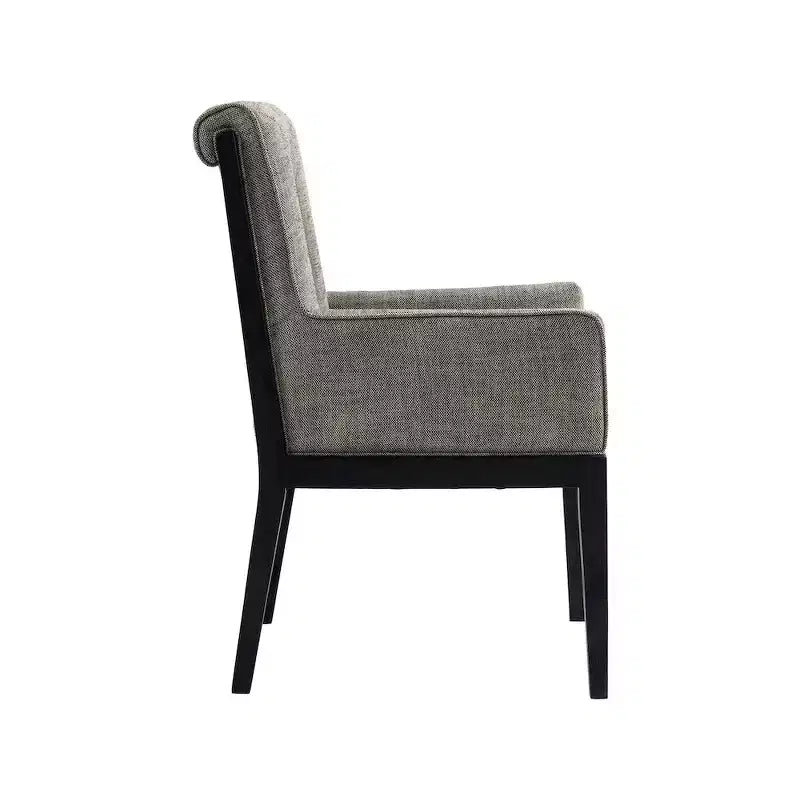 Meridian Furniture, sedia da pranzo con braccioli in tessuto testurizzato di lino Gwendolyn