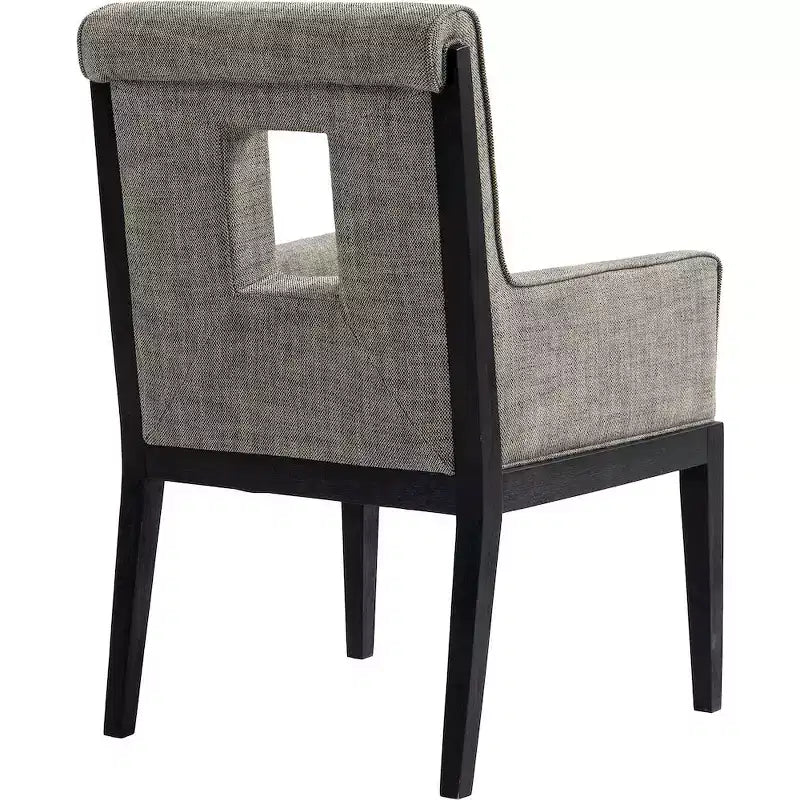 Meridian Furniture, sedia da pranzo con braccioli in tessuto testurizzato di lino Gwendolyn